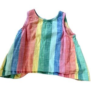 Hanna Andersson Striped Crossback Tank in Cotton Poplin